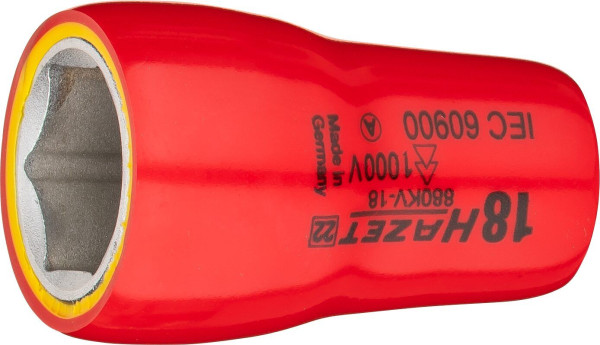 Douille hexagonale Hazet, carré creux 10 mm (3/8"), 18 mm, type court, 880KV-18