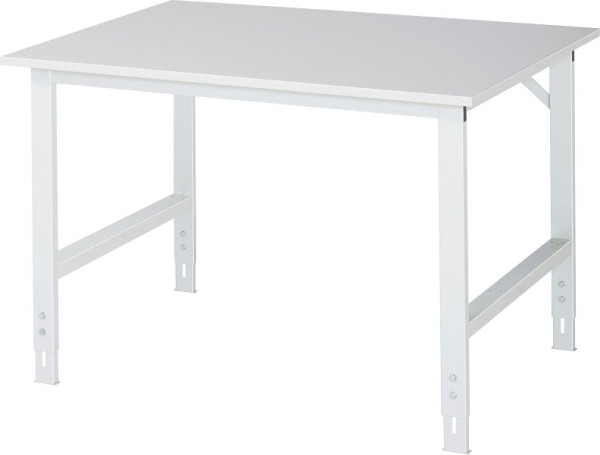 Table de travail RAU série Tom (6030) - réglable en hauteur, plaque mélamine EGB, 1250x760-1080x1000 mm, 06-625ME10-12.12