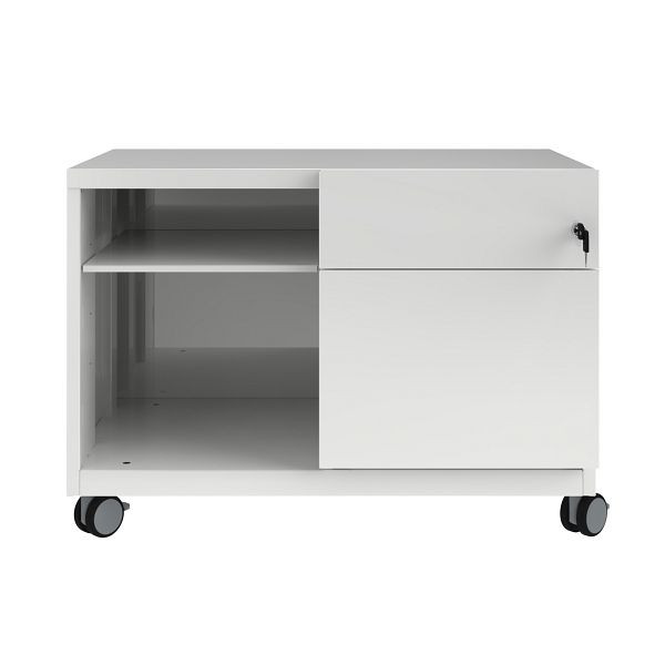 Conteneur roulant Bisley Note Caddy tiroirs à droite, L 800 mm, blanc signalisation, CADM08RH696