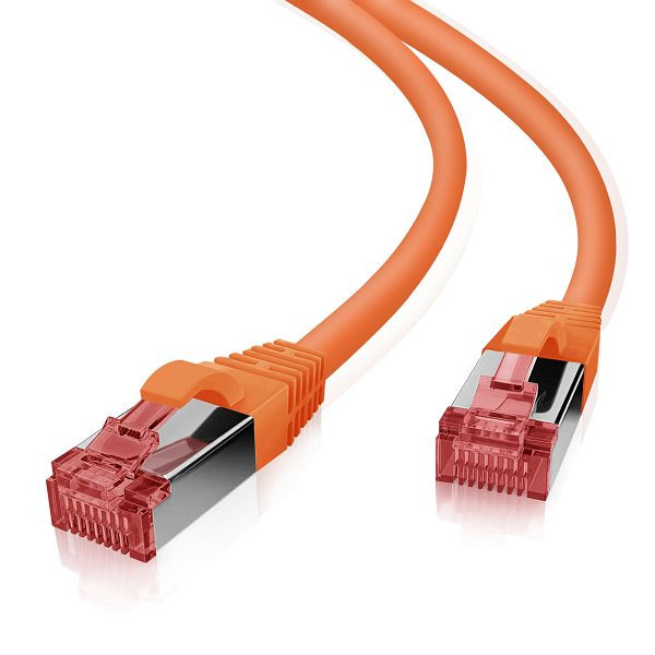 Câble patch Helos S/FTP Cat 6 orange 0,25m, 118172