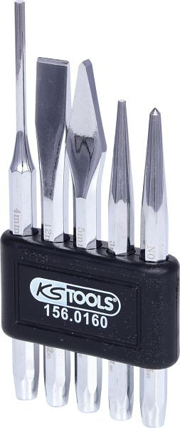KS Tools jeu de poinçons, burins et poinçons centraux, 5 pièces, 156.0160