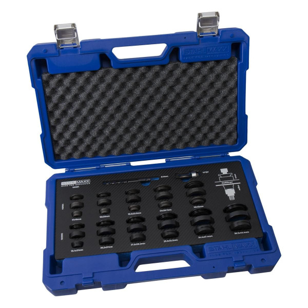 Jeu d'outils de poinçonnage Stahlmaxx pour PDC, 17 - 40,4 mm dans un insert en mousse, XXL-120591
