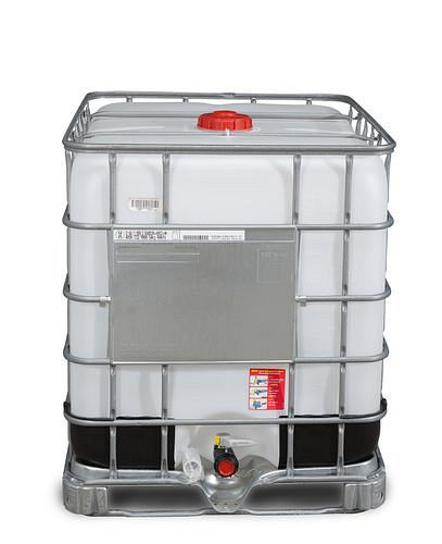Conteneur de marchandises dangereuses DENIOS IBC, EX, patins en acier, 1000 litres, NW150, bec NW50, EVOH, 277-811