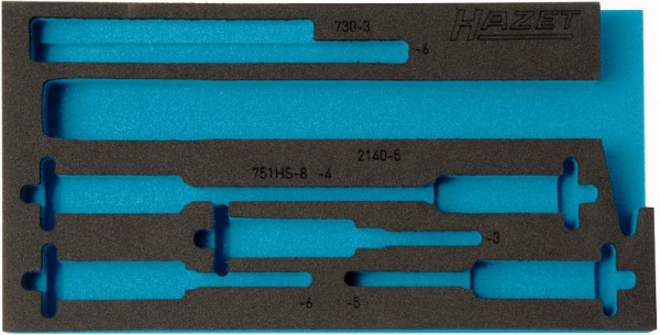 Insert en mousse souple Hazet à 2 composants, pour 163-299/8, dimensions / longueur : 342 mm x 172 mm, 163-299L