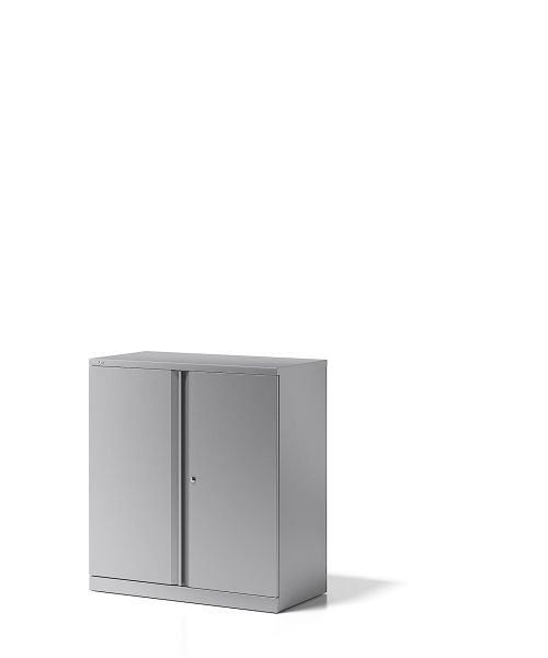 Armoire à portes battantes Bisley Essentials, avec 1 étagère pour 2 hauteurs de dossiers, argent, YECB09101S355