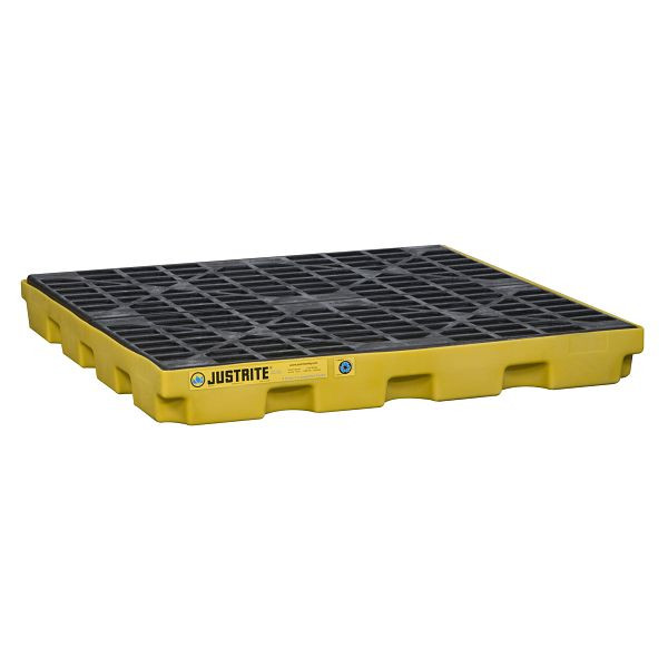 Stations de collecte Justrite EcoPolyBlend 2860, 124,5 cm x 124,5 cm, jaune, JEN28656YL