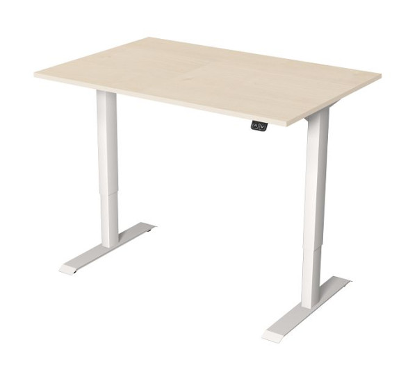 Table assis/debout Kerkmann L 1200 x P 800 mm, réglable en hauteur électriquement de 720 à 1200 mm, érable, 10359750