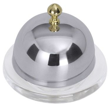 Beurrier Contacto avec cloché avec bouton plaqué or, 8889/001