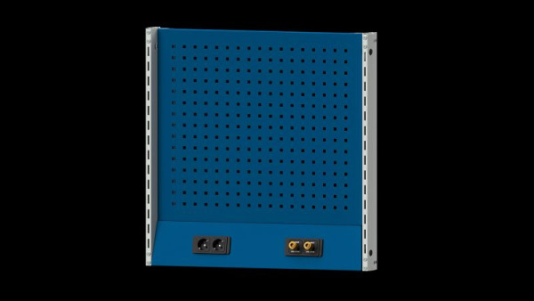 Structure de base des établis ANKE structure du système, 803 x 107 x 800 mm, RAL 7035/5010, double prise et double air comprimé avec raccords rapides, 340.326