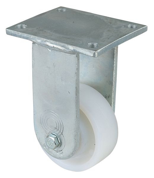 Roulette pour charges lourdes BS Wheels, roulette fixe, largeur de roue 30 mm, Ø roue 80 mm, capacité de charge 150 kg, bande de roulement/corps de roue en plastique, roulement à billes, RR110.B15.080