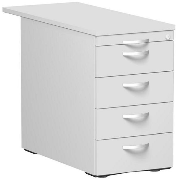 geramöbel conteneur debout avec 4 tiroirs en métal et plaque de recouvrement de 1000 mm, 438x1000x720, gris clair/gris clair/gris clair, N-0310SF4-LLL