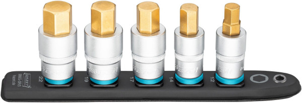 Hazet SmartRail, carré creux 12,5 mm (1/2 pouce), profil à six pans creux, nombre d'outils : 5, 12-22, 986G-SR/5