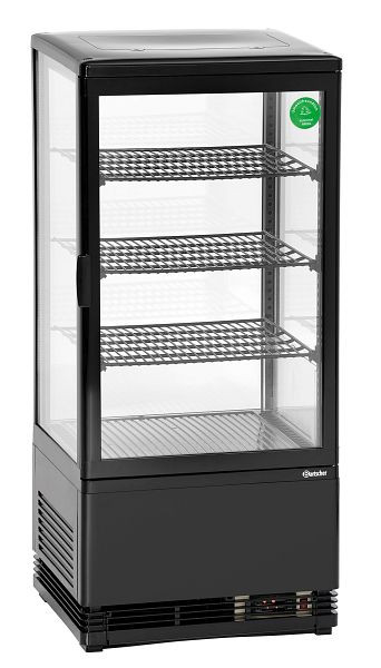 Bartscher mini vitrine réfrigérée 78 l, noire, 700277G