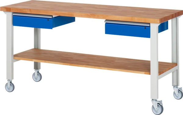 Établi mobile RAU 7002A7, 2000x700x1000mm, 2 roulettes fixes et pivotantes chacune, 05-7002A7-207B4S22.11