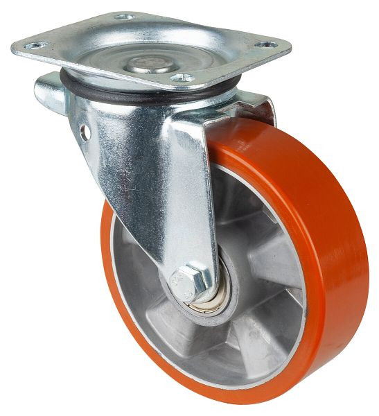 Rouleau de transport BS rollers, largeur de roue 50 mm, roue Ø 160 mm, capacité de charge 400 kg, bande de roulement en polyuréthane moulé, corps de roue en aluminium, roulements à billes, L400.B90.162
