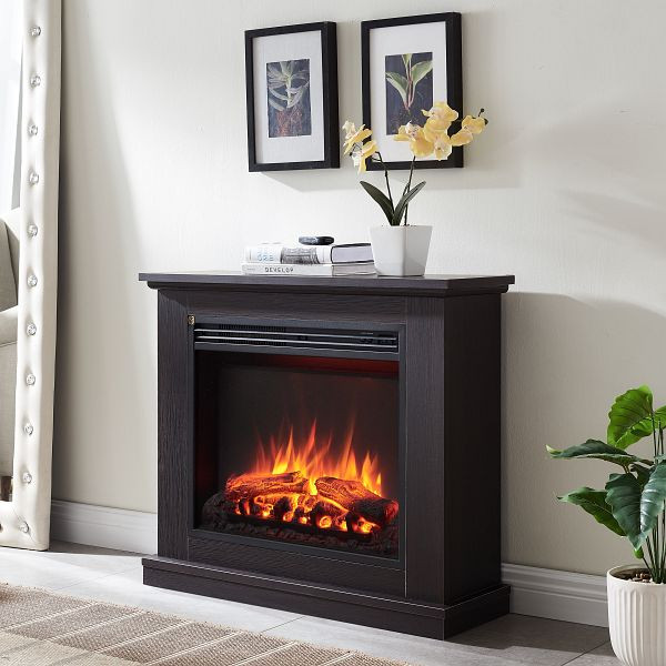 Cheminée électrique CrownFlame Phanos, 2000 W, couleur : marron foncé, EF321A-MT321C-EO