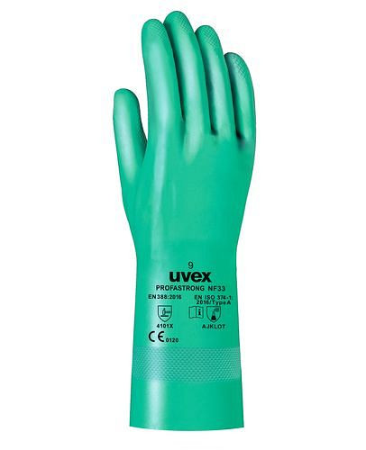 Gant de protection chimique uvex profastrong NF 33, Cat III, 33 cm, taille. 9, unité centrale : 12 paires, 210-311