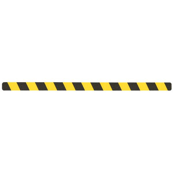 m2 revêtement antidérapant marquage d'avertissement noir/jaune bandes individuelles 50x1000mm, UE : 10 pièces, M1WV100502