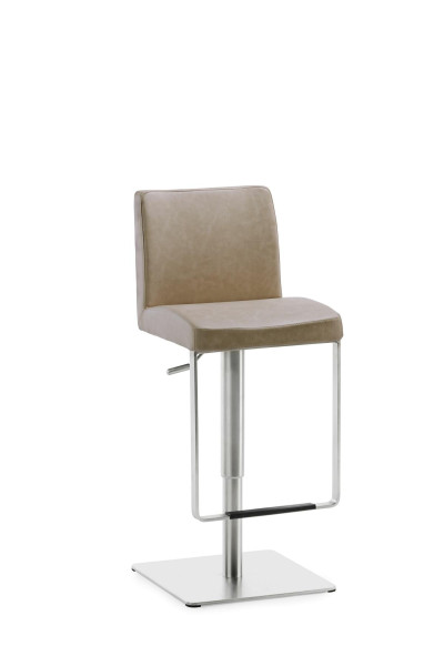Mayer Sitzmöbel , structure en acier inoxydable, coque d'assise rembourrée, simili cuir, beige, 1260EL_26478