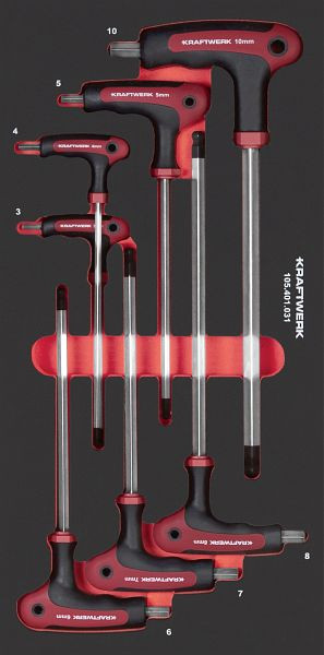 Kraftwerk PRO LINE EVA3 Tournevis à manche en T à six pans creux 20x40 7 pièces, 105.401.031