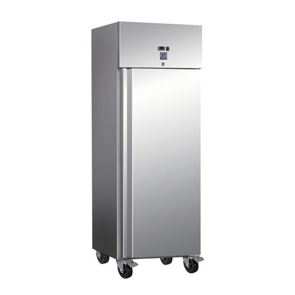 Congélateur Gastro-Inox en acier inoxydable 600 litres à refroidissement statique avec ventilateur, capacité nette 537 litres, 201.003