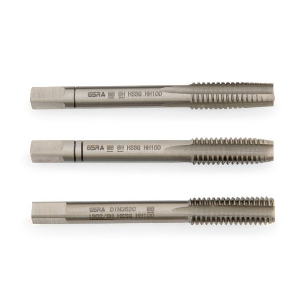 GSR jeu de tarauds à main filetage métrique DIN 2184-2 (DIN 352) droite HSS-G M 9, 00105220