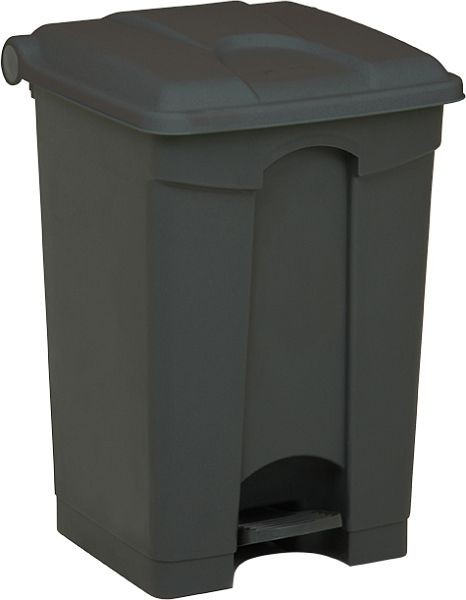 Poubelle à pédale Orgavente monochrome de PP, anthracite, HxLxP 673x495x412 mm, 70 litres, SO-1270-GRY