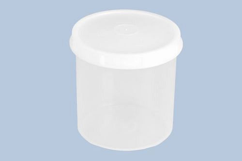 Pot à vis DENIOS 1000 ml, en PP, rond, transparent, avec couvercle, adapté aux aliments, paquet de 12, 308399
