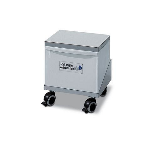 Bac de collecte des matières recyclables DENIOS, avec seau basculant et couvercle, volume de 30 litres, 115-999