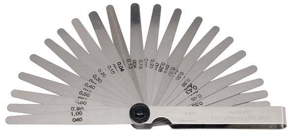 ELORA Jauge d'épaisseur mm et inch, 25 pièces 0,04-1,00 mm + 0,0015-0,0400 inch, 188MZ-25, 0188000004000