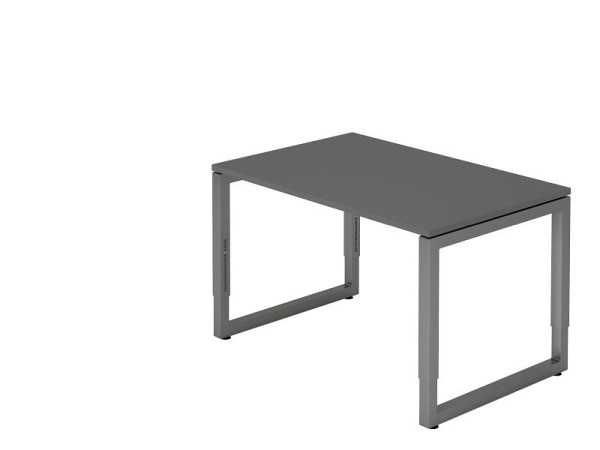 Bureau Hammerbacher O-foot carré 120x80cm graphite/graphite, forme rectangulaire avec plateau flottant, VRS12/G/G