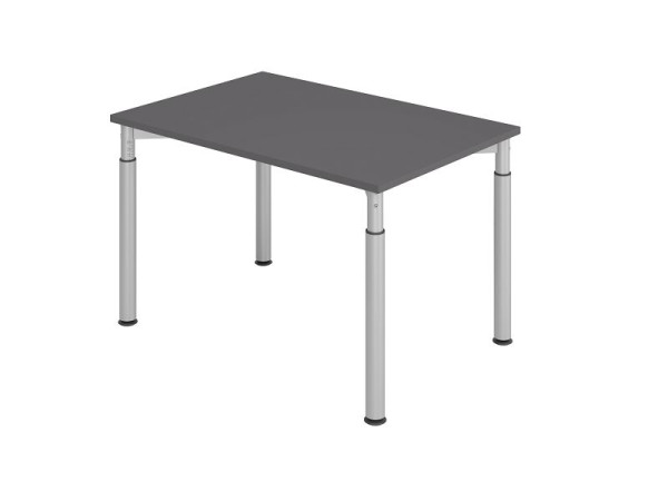 Bureau Hammerbacher 4 pieds rond, 120x80cm graphite/argent, VYS12/G/S