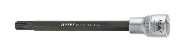 Douille de tournevis à tête cylindrique Hazet, carré creux 12,5 mm (1/2") profil Polydrive, 168 mm, 2579-9