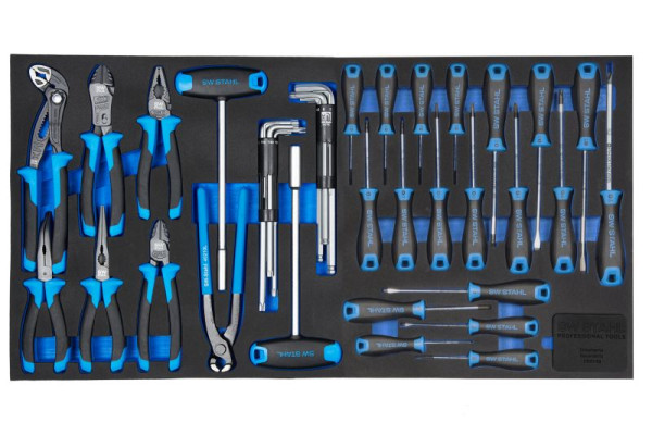 Assortiment de chariots d'atelier SW-Stahl, tournevis et pinces, 44 pièces, Z3011-8