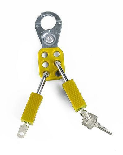 Clip de verrouillage multiple DENIOS jaune, anneau 25 mm, sécurité jusqu'à 6 serrures, 209-700