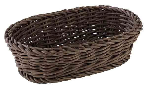 Panier APS, ovale, 19 x 12 cm, hauteur : 6 cm, polypropylène, marron, -PROFI LINE-, 50627