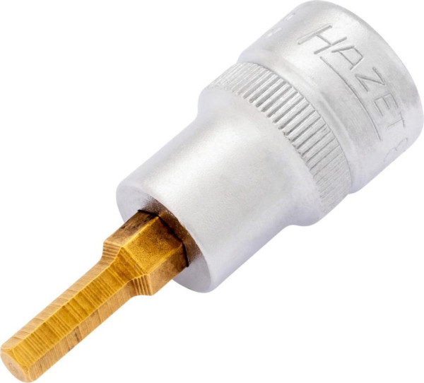 Douille tournevis Hazet, carré creux 10 mm, profil six pans creux, 4 mm, extra court avec moletage, 8801K-4