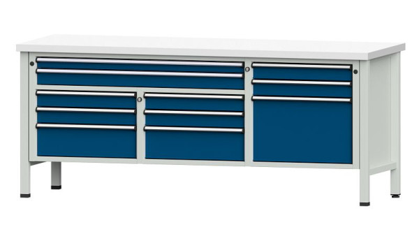 Établis ANKE Établi en caisson, modèle 283 V, 2000 x 700 x 840 mm, RAL 7035/5010, KSP 40 mm, 304.552