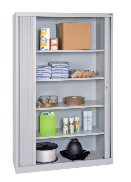 Armoire à volet roulant SOFAME L 1200 x P 450 x H 1950 avec 4 étagères, W030060001GC