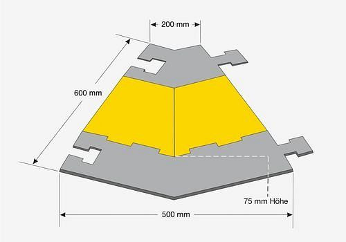 Pièce d'angle DENIOS droite, pour fixation sur grand pont de câble, 248-350