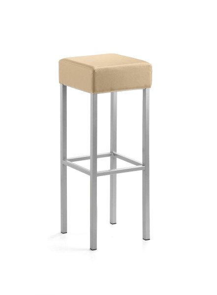 Tabouret Mayer Sitzmöbel , structure argent nacré, assise rembourrée, hauteur d'assise 91 cm - extra haut, beige, 1136_08_30488