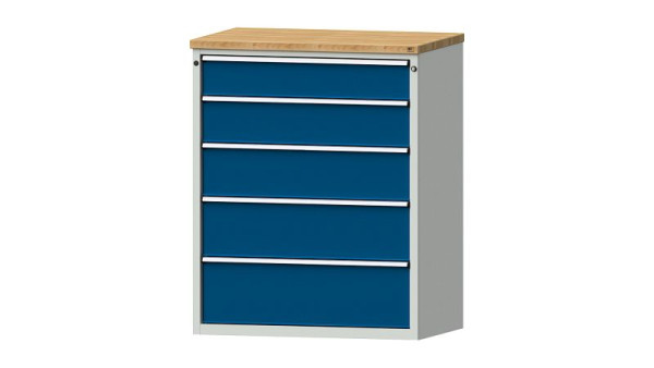 Armoire à tiroirs pour établis ANKE, modèle 4007 V, 1065 x 700 x 1320 mm, RAL 7035/5010, BMP 40 mm, 611.513