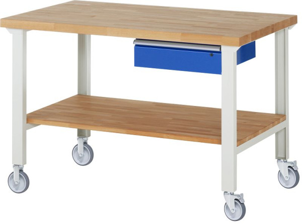 Établi mobile RAU 7001A7, 1500x900x1000mm, 2 roulettes fixes et pivotantes chacune, 05-7001A7-159B4S22.11