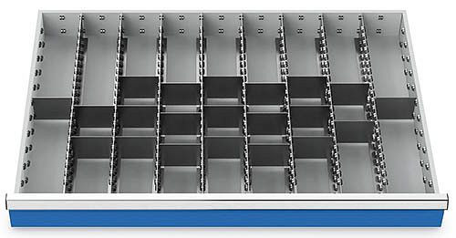 Bedrunka+Hirth inserts de tiroir T736 R 36-24, pour hauteur de panneau 50 mm, 8 x MF 600 mm, 21 x TW 100 mm, 161BLH50