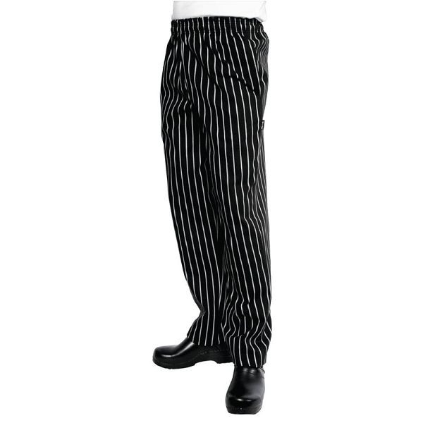 Chef Works Pantalon de chef de créateur ample, rayé S, A940-S