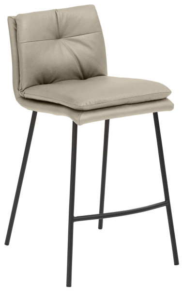 Tabouret de comptoir Mayer Sitzmöbel , structure à 4 pieds, revêtement par poudre noir, avec coussin intérieur supplémentaire, hauteur d'assise 67 cm, taupe, 1231_V3_30484