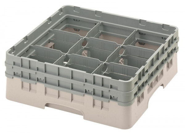 Panier de lavage Cambro 9 compartiments Camrack® 13,2 cm beige, lot de 4, 9S434184