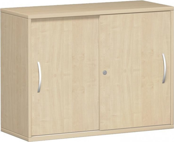 Armoire à portes coulissantes geramöbel avec panneau central, 2 étagères décoratives, avec pieds réglables, verrouillable, 1000x425x720, érable/érable, N-10S7210-AA