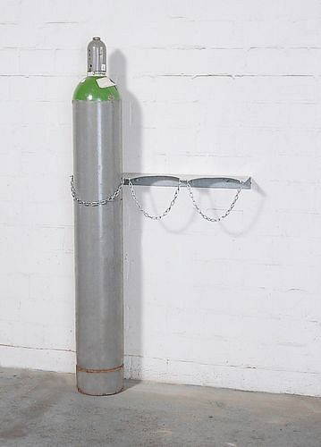 Support mural pour bouteille de gaz DENIOS WH 230-S, acier galvanisé, pour 3 bouteilles (Ø 230 mm), 136-484