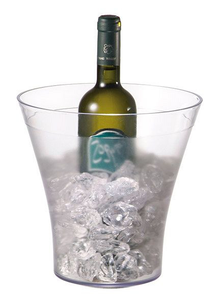 APS seau à vin/champagne, Ø (haut) 22 cm, hauteur : 23 cm, SAN, transparent dépoli, bord cristallin, fond Ø : 14 cm, 36066